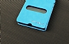 Eiroo Sony Xperia Z Pencereli nce Yan Kapakl Mavi Deri Klf - Resim: 2