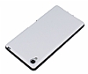 Sony Xperia Z1 Deri Grnml Beyaz Silikon Klf - Resim: 1