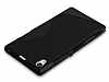 Sony Xperia Z1 Desenli Siyah Silikon Klf - Resim: 1