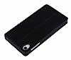 Sony Xperia Z1 Pencereli Standl Siyah Deri Klf - Resim: 1