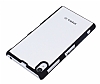 Sony Xperia Z1 Siyah Kenarl Sert Mat Beyaz Rubber Klf - Resim: 1