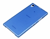 Sony Xperia Z1 Ultra nce effaf Mavi Rubber Klf - Resim: 1