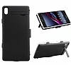 Sony Xperia Z3 Standl Bataryal Siyah Klf - Resim: 3