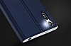Sony XZ Premium Czdanl Yan Kapakl Dark Silver Deri Klf - Resim: 8
