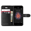 Spigen iPhone SE / 5 / 5S Wallet Standl Kapakl Siyah Deri Klf - Resim: 11