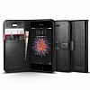 Spigen iPhone SE / 5 / 5S Wallet Standl Kapakl Siyah Deri Klf - Resim: 10