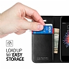 Spigen iPhone SE / 5 / 5S Wallet Standl Kapakl Siyah Deri Klf - Resim: 12
