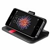 Spigen iPhone SE / 5 / 5S Wallet Standl Kapakl Siyah Deri Klf - Resim: 9