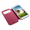 Spigen Samsung i9500 Galaxy S4 Ultra Flip View Kapakl Krmz Klf - Resim: 9