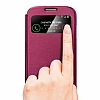 Spigen Samsung i9500 Galaxy S4 Ultra Flip View Kapakl Krmz Klf - Resim: 6