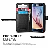 Spigen Samsung i9800 Galaxy S6 Wallet Standl Kapakl Siyah Deri Klf - Resim: 4