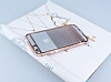 iPhone 6 / 6S Tal Metal Kenarl izgili Kristal Rose Gold Klf - Resim: 2