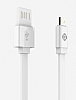 Totu Design Dual Series Micro USB Beyaz Data Kablosu 1,20cm - Resim: 1
