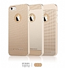 Totu Design iPhone SE / 5 / 5S Noktal Metalik Ultra nce Gold Klf - Resim: 1