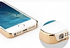 Totu Design iPhone SE / 5 / 5S effaf Gold izgili ve effaf Rubber Klf - Resim: 5