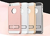 Totu Design iPhone SE / 5 / 5S Standl Metal Dark Silver Rubber Klf - Resim: 8