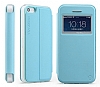 Totu Design iPhone SE / 5 / 5S Standl Pencereli Mavi Deri Klf - Resim: 10