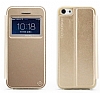 Totu Design iPhone SE / 5 / 5S Standl Pencereli Gold Deri Klf - Resim: 1