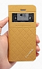 Kalaideng Dress Series iPhone SE / 5 / 5S Standl Pencereli Gold Deri Klf - Resim: 2