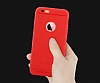 Totu Design Karbon Fiber iPhone 6 / 6S Krmz Silikon Klf - Resim: 2
