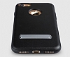 Totu Design iPhone 7 Plus Standl Deri Kahverengi Rubber Klf - Resim: 1