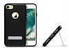 Totu Design iPhone 7 Plus Standl Deri Kahverengi Rubber Klf - Resim: 3