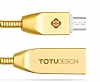 Totu Design Micro USB Gold Metal Data Kablosu 1m - Resim: 1