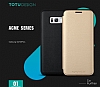 Totu Design Samsung Galaxy S8 nce Yan Kapakl Gold Deri Klf - Resim: 1