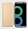 Totu Design Samsung Galaxy S8 nce Yan Kapakl Gold Deri Klf - Resim: 12