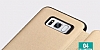 Totu Design Samsung Galaxy S8 nce Yan Kapakl Gold Deri Klf - Resim: 2