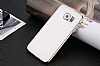 Totu Design Simple Samsung Galaxy S6 Edge Metalik Gold Kenarl Kristal Klf - Resim: 4