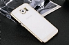 Totu Design Simple Samsung Galaxy S6 Edge Metalik Gold Kenarl Kristal Klf - Resim: 3
