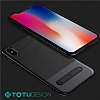 Totu Design Slim Series iPhone X / XS Standl Karbon Siyah Silikon Klf - Resim: 8