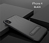 Totu Design Slim Series iPhone X / XS Standl Karbon Siyah Silikon Klf - Resim: 1