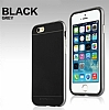 Totu Design Evoque iPhone 6 Plus / 6S Plus Dark Silver Metal Kenarl Siyah Silikon Klf - Resim: 4