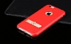Totu Design iPhone 6 / 6S Skin Series Deri Grnml Krmz Rubber Klf - Resim: 8