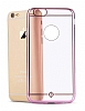 TotuDesign Simple Series iPhone 6 Plus / 6S Plus Pembe Metalik Kenarl effaf Silikon Klf - Resim: 7