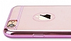 TotuDesign Simple Series iPhone 6 Plus / 6S Plus Pembe Metalik Kenarl effaf Silikon Klf - Resim: 10