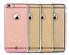 TotuDesign Simple Series iPhone 6 Plus / 6S Plus Pembe Metalik Kenarl effaf Silikon Klf - Resim: 3
