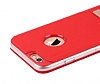 TotuDesign Touch iPhone 6 / 6S Manyetik Kapakl Pencereli Krmz Deri Klf - Resim: 1