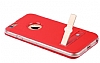 TotuDesign Touch iPhone 6 / 6S Manyetik Kapakl Pencereli Krmz Deri Klf - Resim: 3