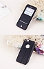 TotuDesign Touch iPhone 6 Plus / 6S Plus Pencereli Siyah Deri Klf - Resim: 3