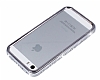 Uniico iPhone SE / 5 / 5S Tal Bumper ereve Silver Klf - Resim: 1