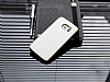 Uniico Samsung Galaxy S6 Edge Metal Kenarl Beyaz Deri Klf - Resim: 1