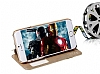 Usams iPhone 6 / 6S Manyetik Kapakl Pencereli Gold Deri Klf - Resim: 7