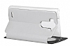 Usams LG G3 Uyku Modlu Pencereli Beyaz Deri Klf - Resim: 4
