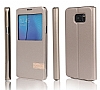 Usams Muge Series Samsung Galaxy Note 5 Pencereli Standl Gold Deri Klf - Resim: 6