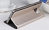 Usams Muge Series Samsung Galaxy Note 5 Pencereli Standl Gold Deri Klf - Resim: 2