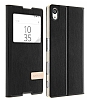 Usams Muge Series Sony Xperia Z5 Compact Pencereli Standl Siyah Deri Klf - Resim: 1