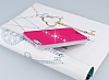White Diamonds iPhone SE / 5 / 5S Tal Sash Neon Pembe Rubber Klf - Resim: 3